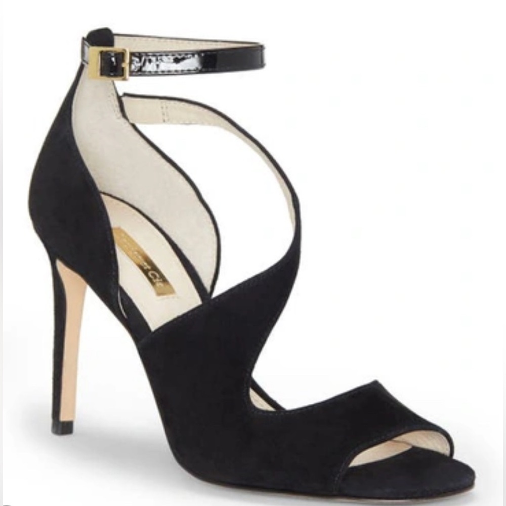 Louis et Cie suede open toe heels